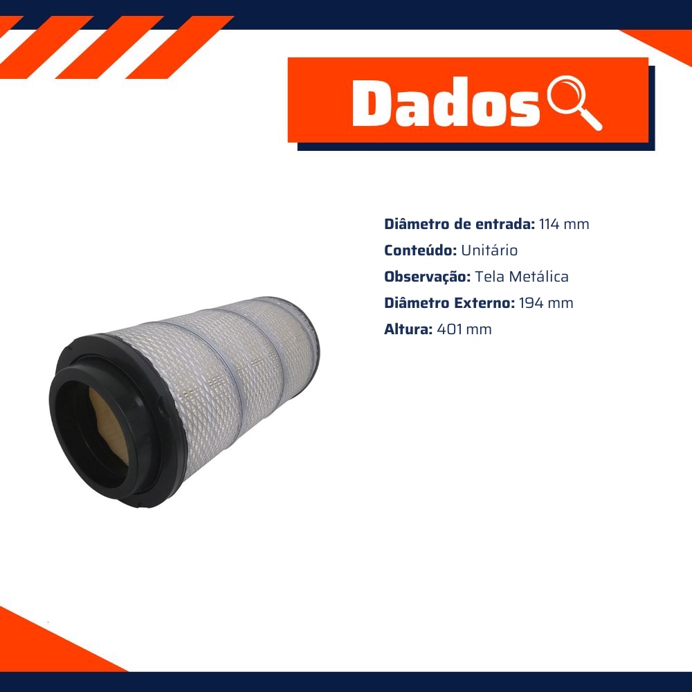 Filtro de Ar Primário do Motor - Wega - WAP-606