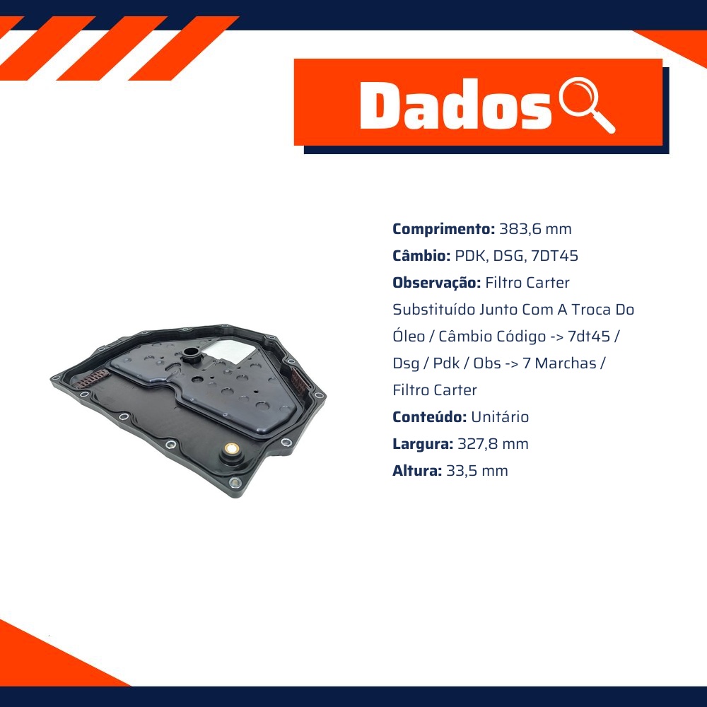 Filtro de Óleo do Câmbio Automático para Porsche 718 BOXSTER e 911 - Wega - WFC-226