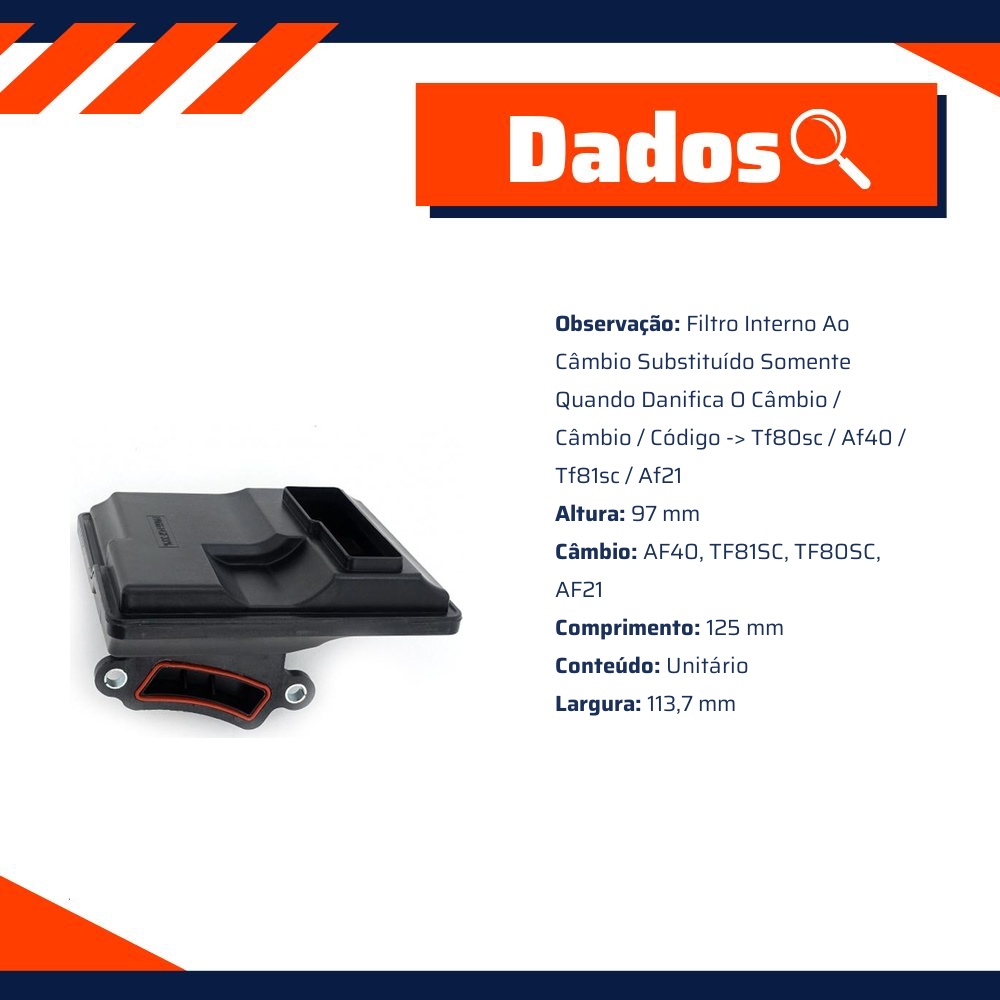 Filtro de Óleo do Câmbio Automático - Wega - WFC-940