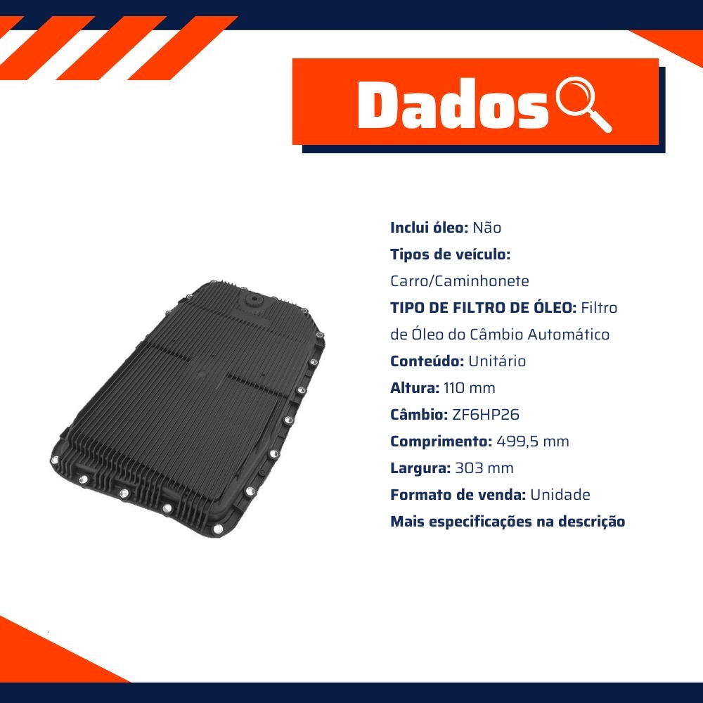 Filtro de Óleo do Câmbio Automático - Wega - WFC-948