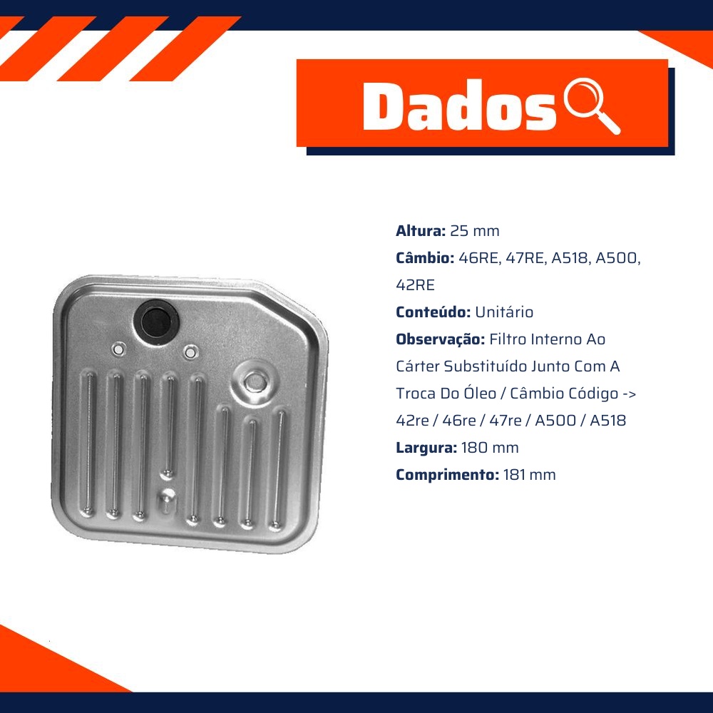Filtro de Óleo do Câmbio Automático - Wega - WFC-947