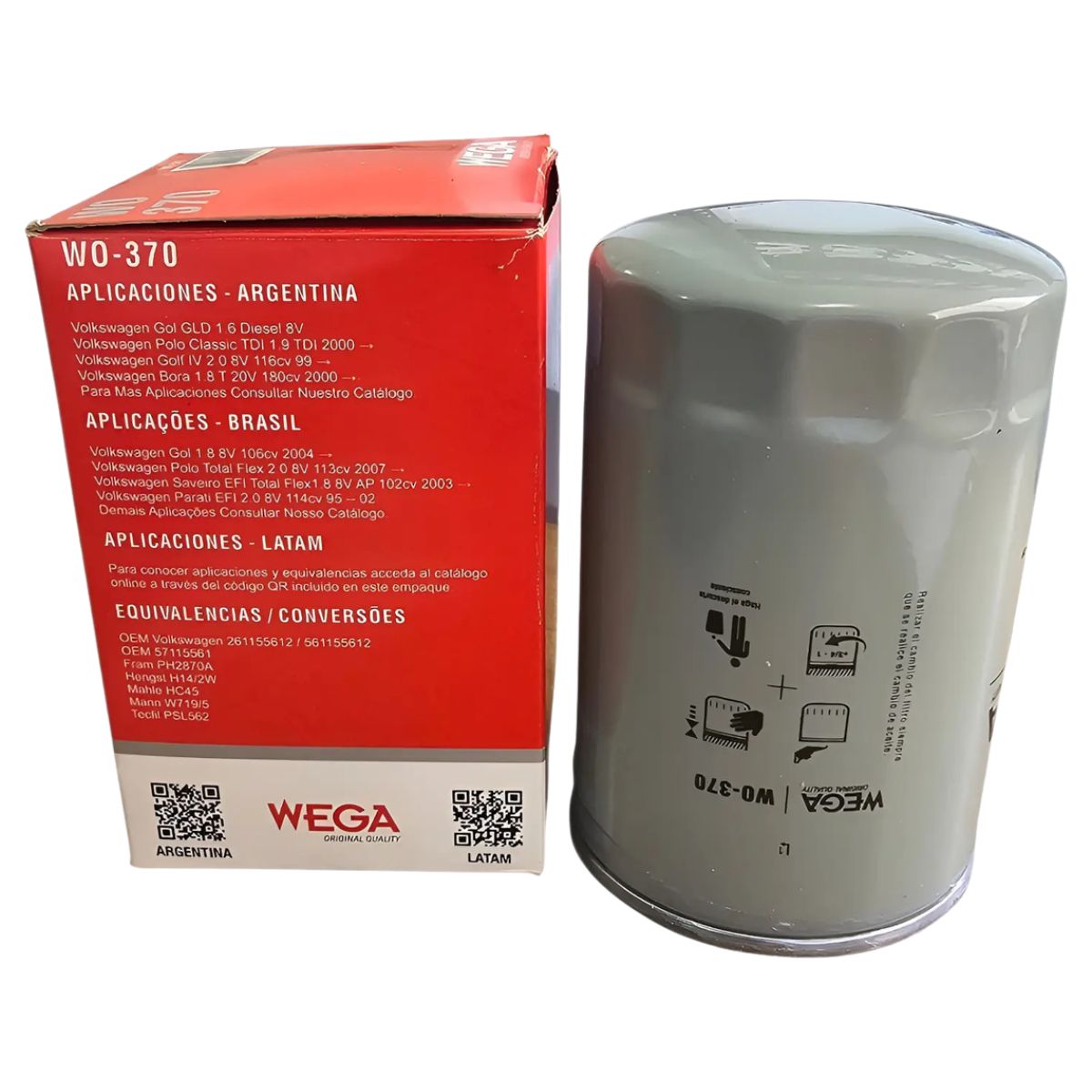 Filtro Blindado de Óleo Lubrificante - Wega - WO-370