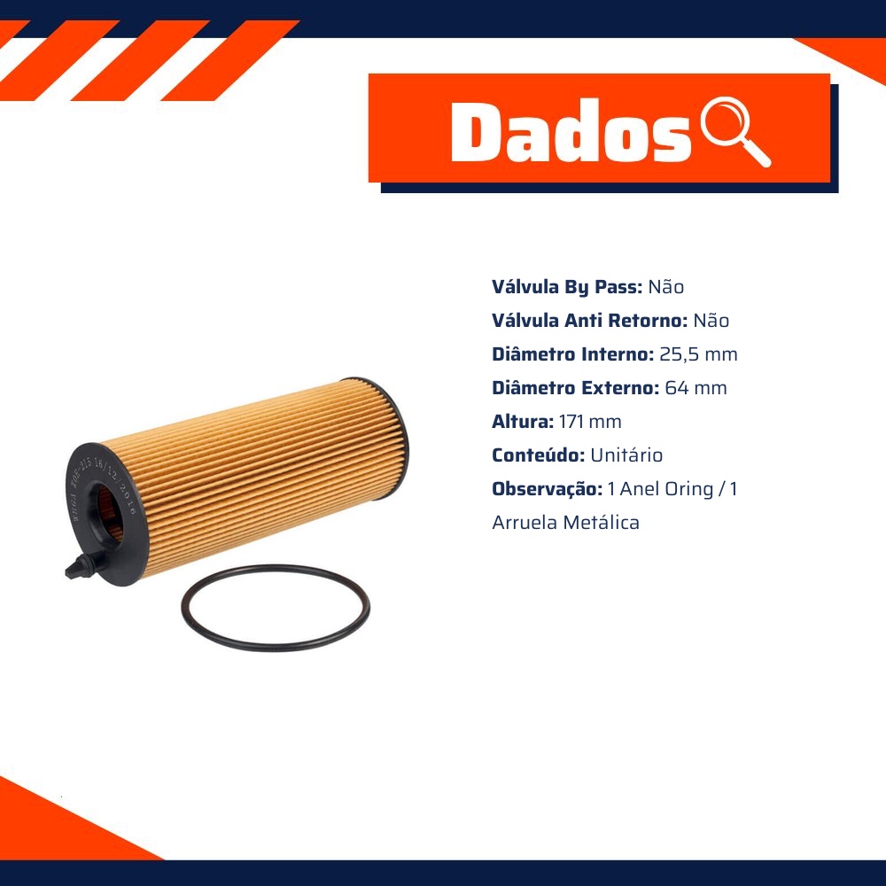 Filtro de Óleo Lubrificante para BMW X5 - Wega - WOE-215