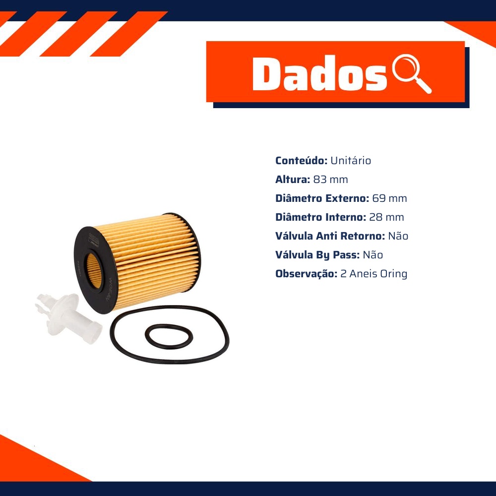 Filtro de Óleo Lubrificante para Lexus IS 250 e LS 460L - Wega - WOE-804
