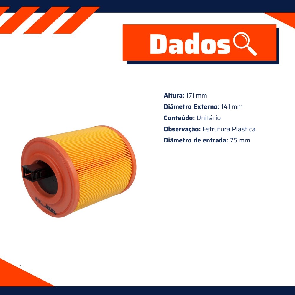 Filtro de Ar para Chevrolet Cruze e Cruze Sport6 - Wega - WR-150