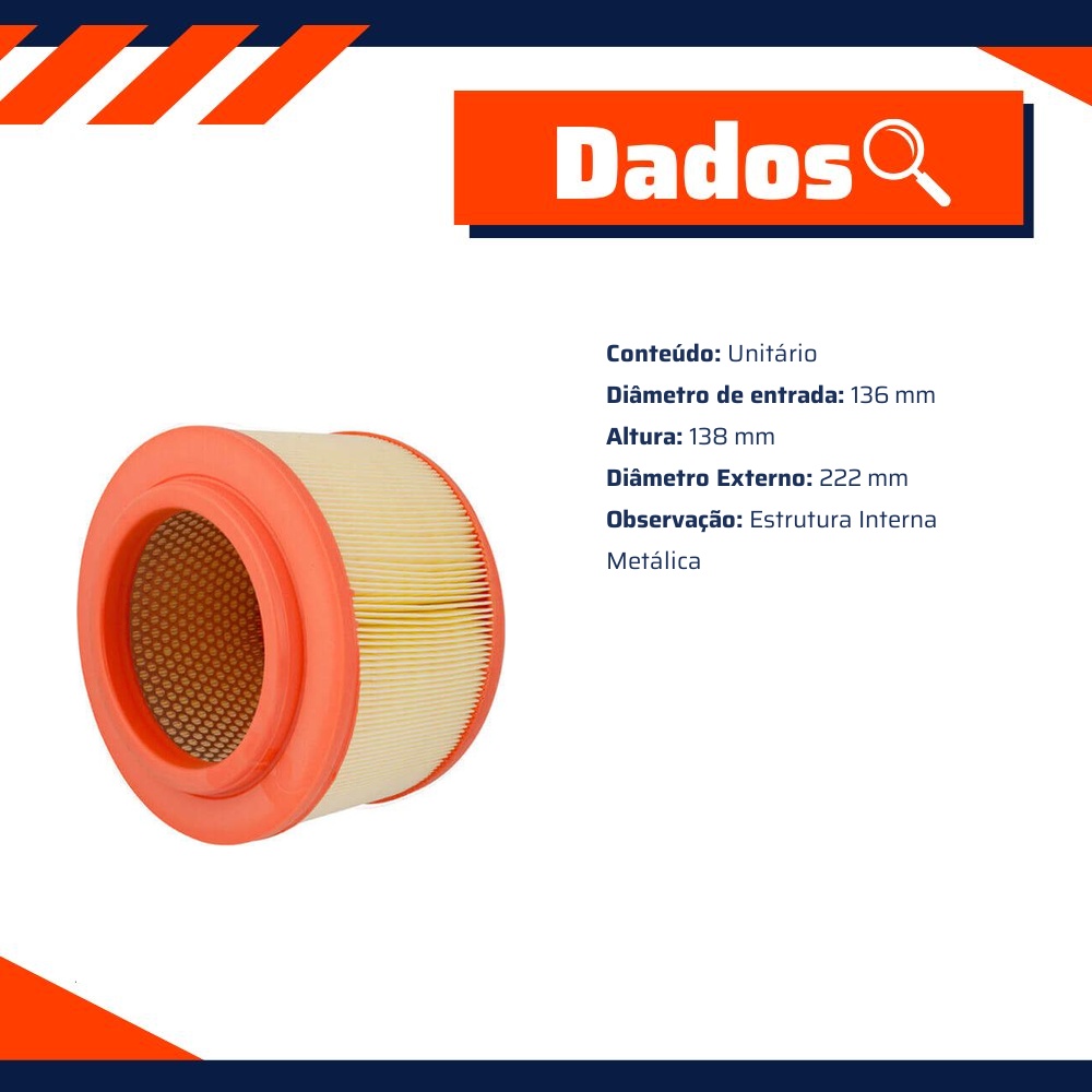 Filtro de Ar para Ford Ranger - Wega - WR-191