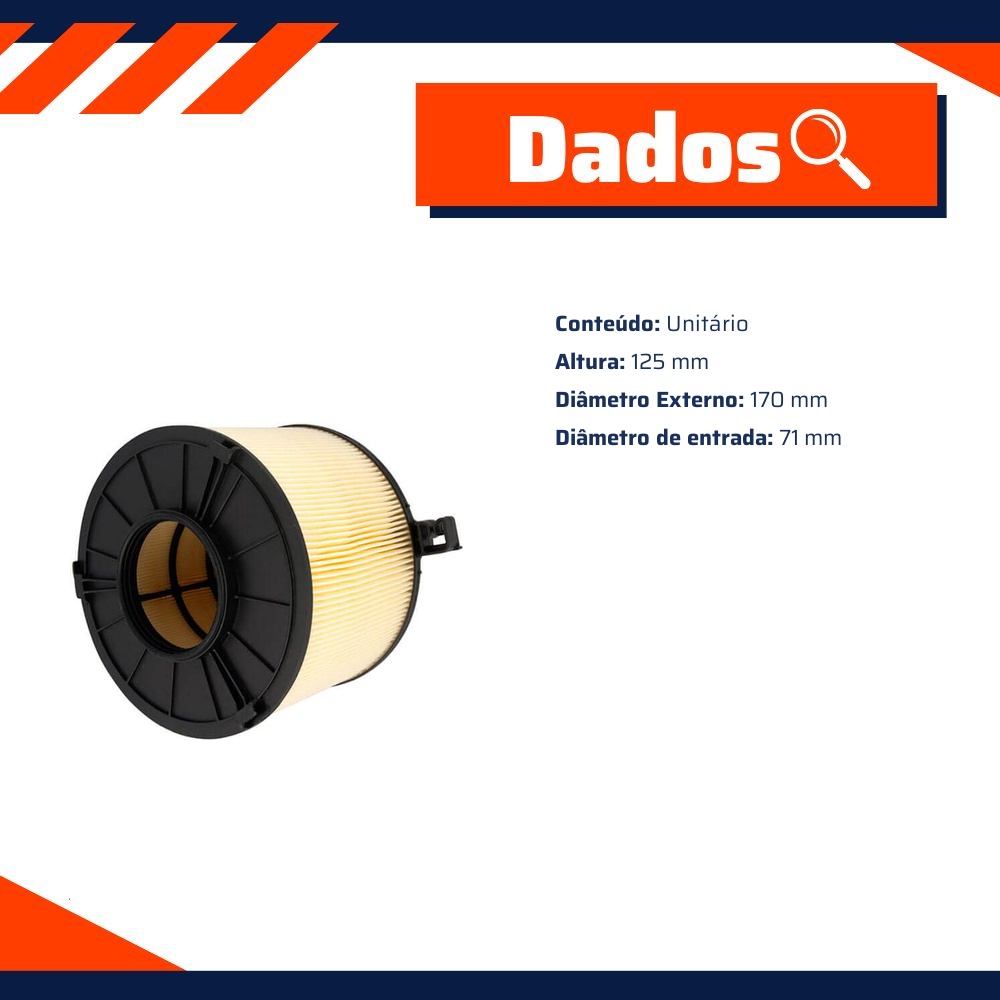 Filtro de Ar do Motor - Wega - WR-374