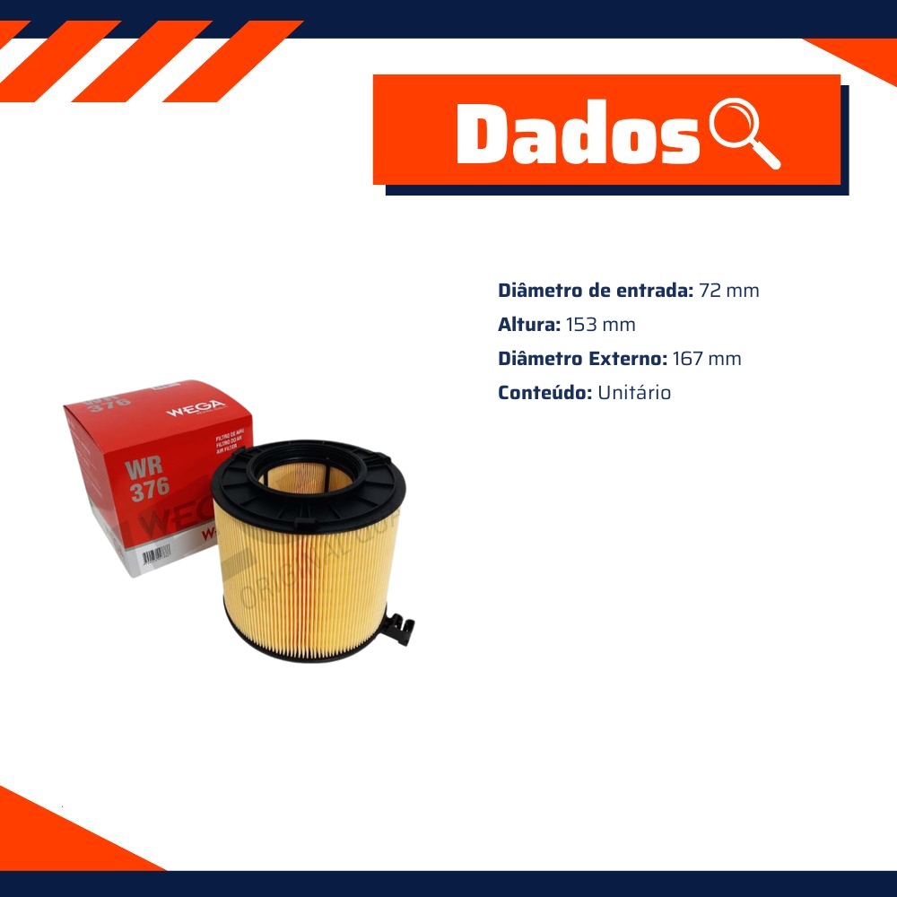 Filtro de Ar para Audi Q5 - Wega - WR-376