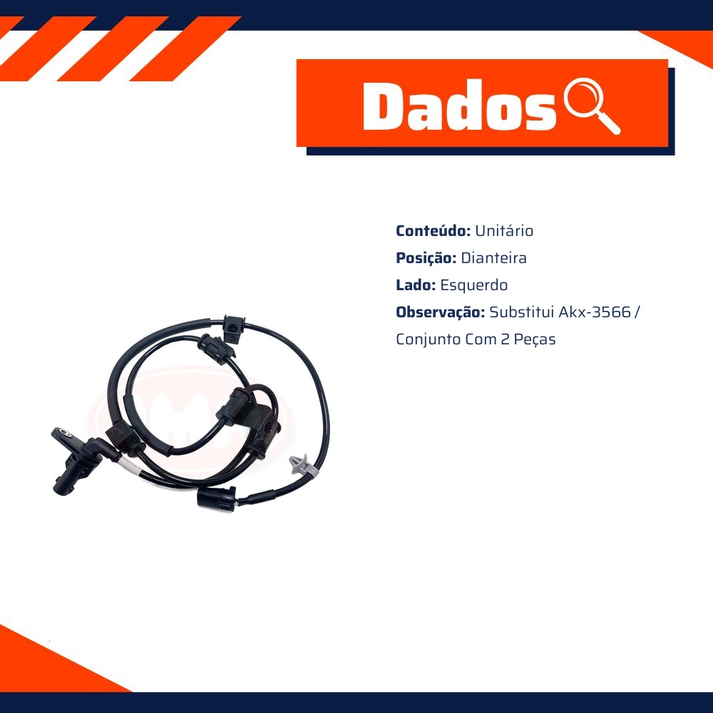 Sensor de Freio ABS Dianteiro Esquerdo - IMA - AL-2211