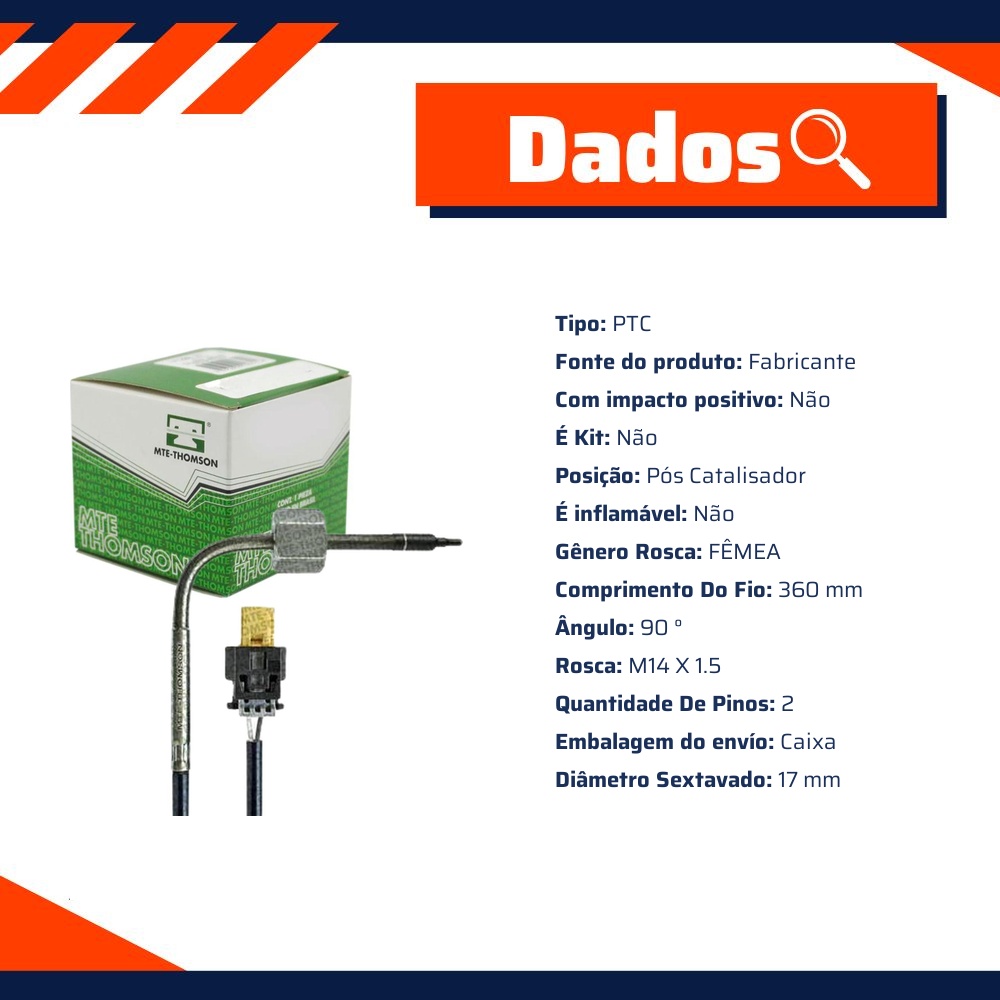 Sensor de Temperatura do Escapamento - MTE - 9502