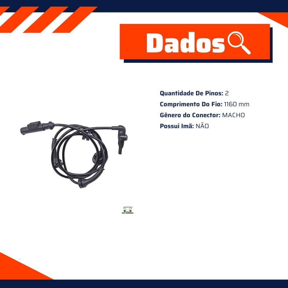 Sensor de Freio ABS Dianteiro Direito - MTE - 73308