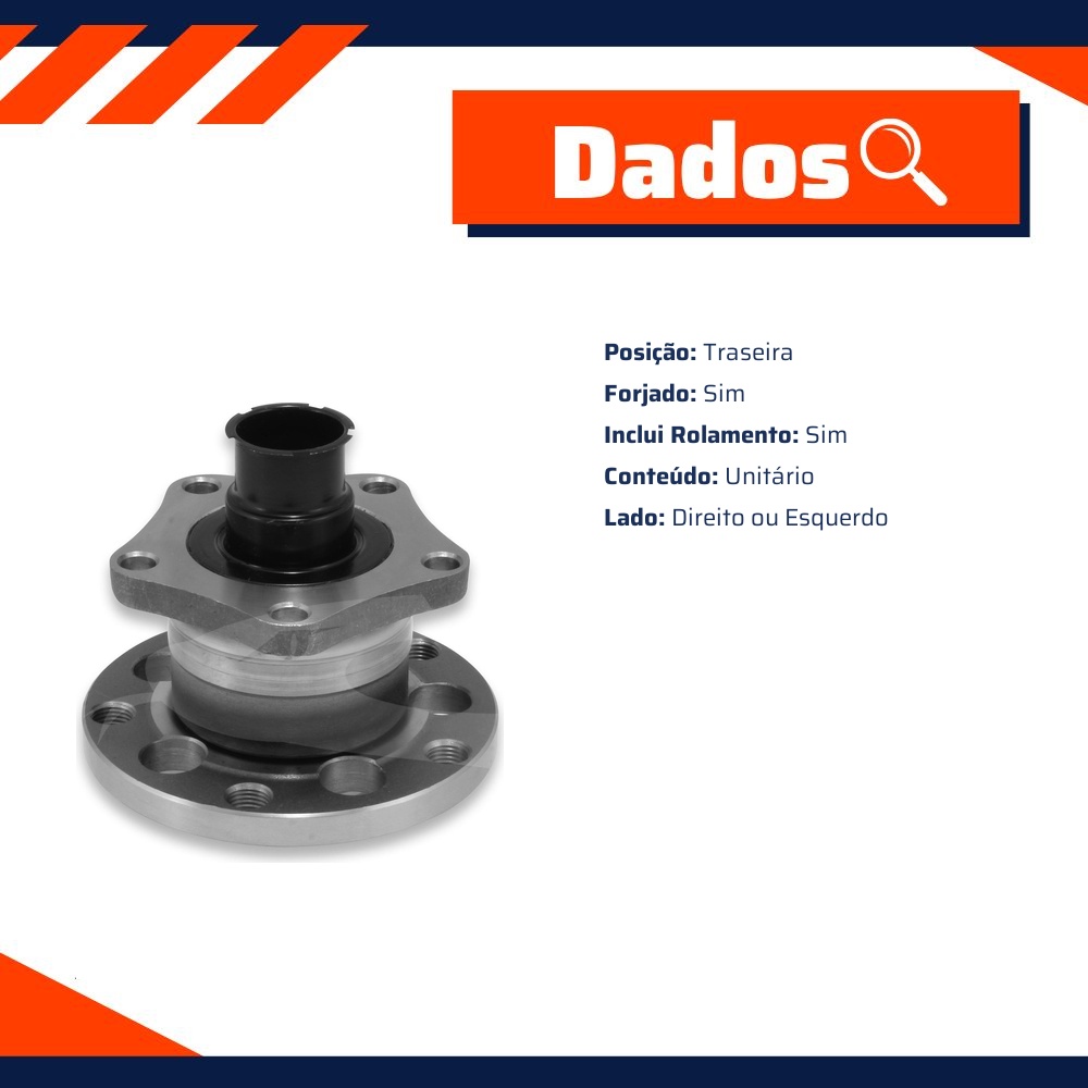 Cubo de Roda Traseiro com Rolamento para Audi A6 Avant e Volkswagen Passat Variant - Cobra Automotiva - CR-108 C