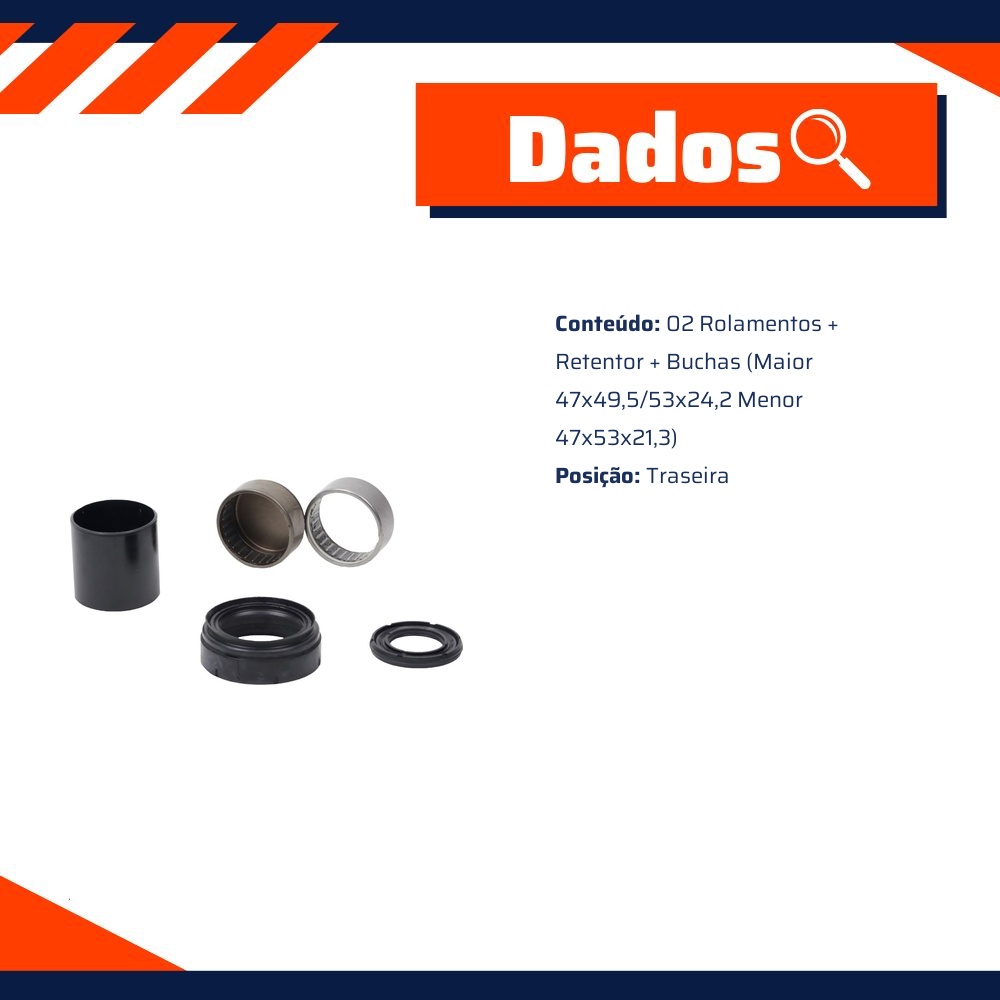 Kit Reparo Eixo Traseiro para Peugeot 106 - Cobra Automotiva - 559.06