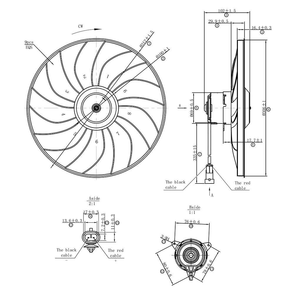 Eletroventilador 12V 84W para Renault Kwid - Gauss - GE1184