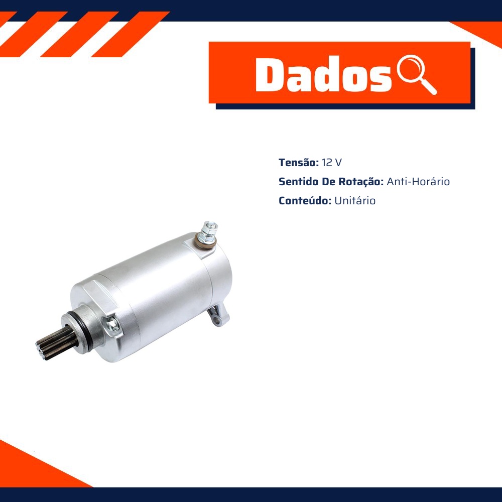 Motor de Partida 12V para Yamaha XV 250 VIRAGO - Gauss - GM23017