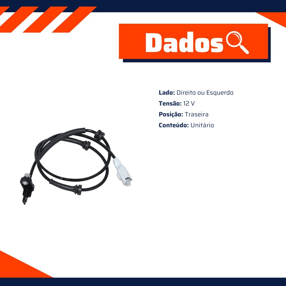 Sensor de Freio ABS Traseiro - Gauss - GS2066