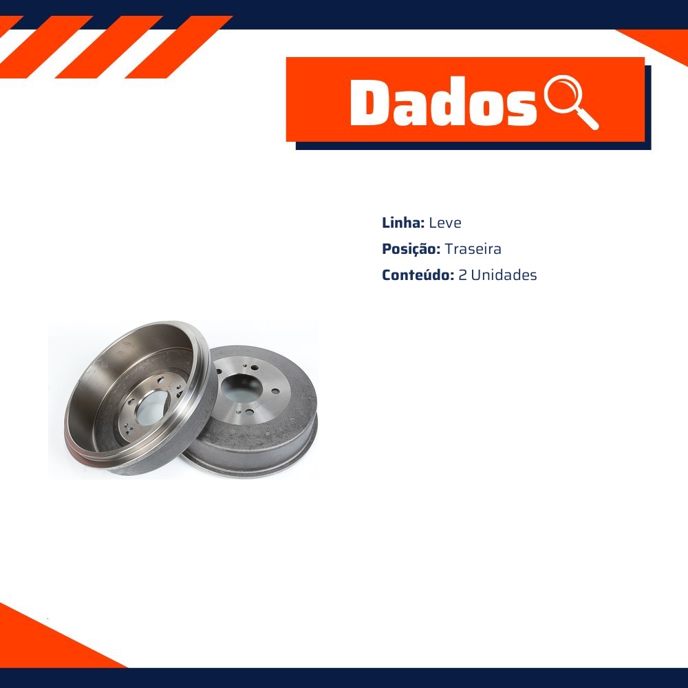 Par Tambor de Freio Traseiro para Hyundai H 100 e H-1 STAREX - TRW - RPTA01640