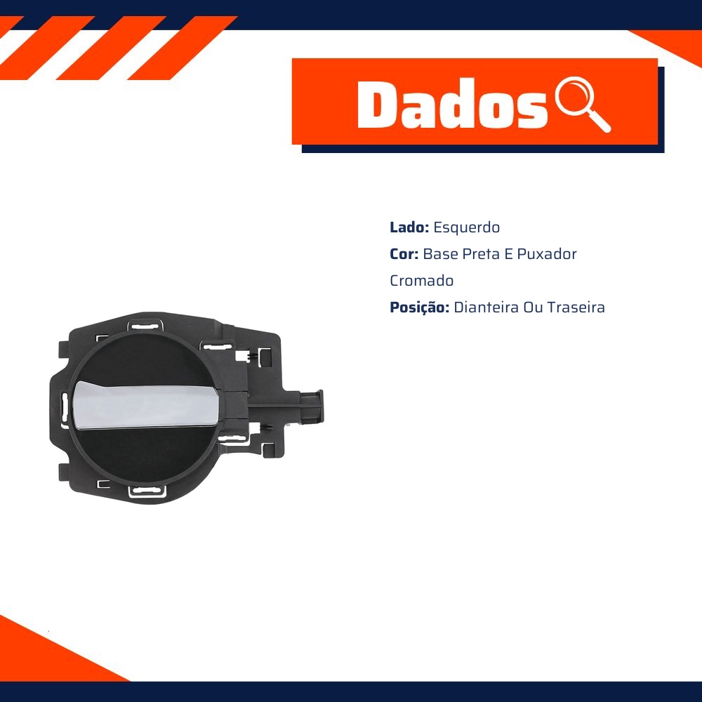 Maçaneta Interna da Porta para Citroen C3 - Universal Automotive - 16433