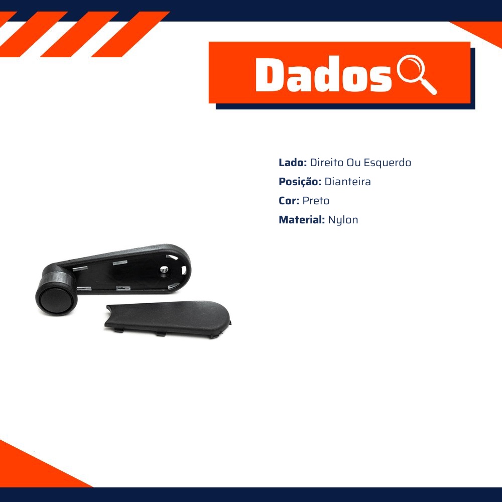 Manivela do Vidro para Volkswagen Gol e Parati - Universal Automotive - 20814
