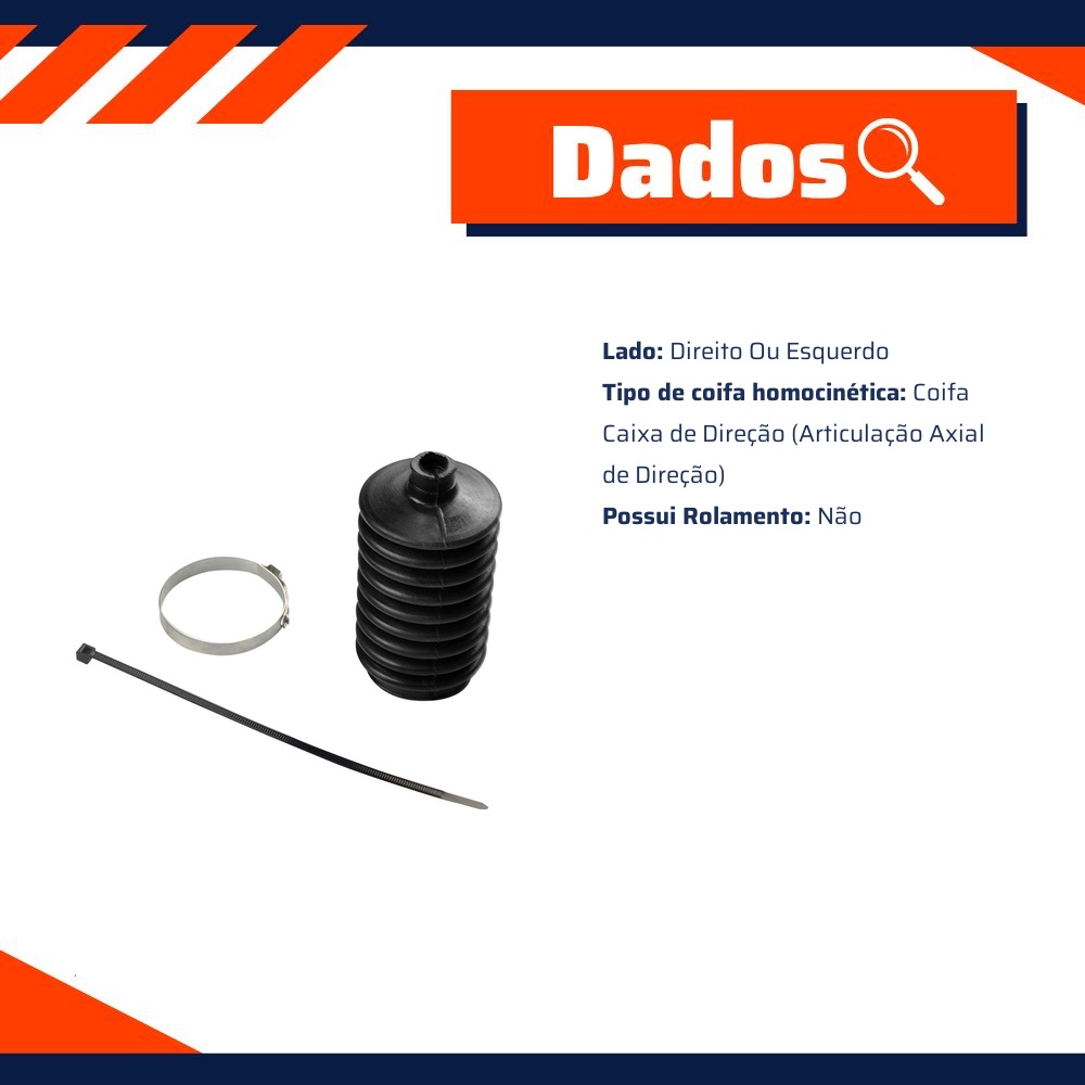 Kit de Coifa da Caixa de Direção para Fiat Fiorino e Uno - Amortex - 35057
