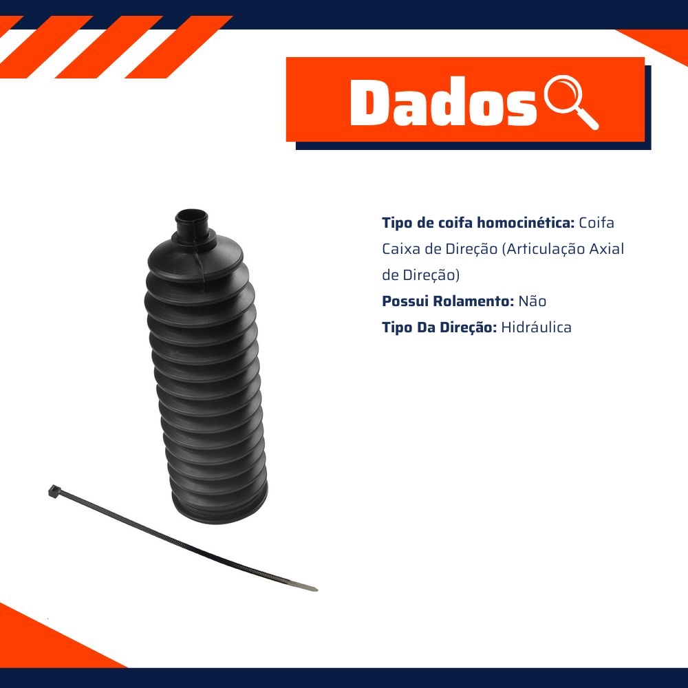 Kit de Coifa da Caixa de Direção para Fiat Siena e Strada - Amortex - 35068