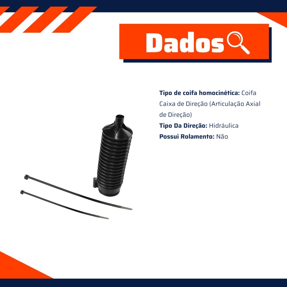 Kit de Coifa da Caixa de Direção para Chevrolet Celta - Amortex - 35096
