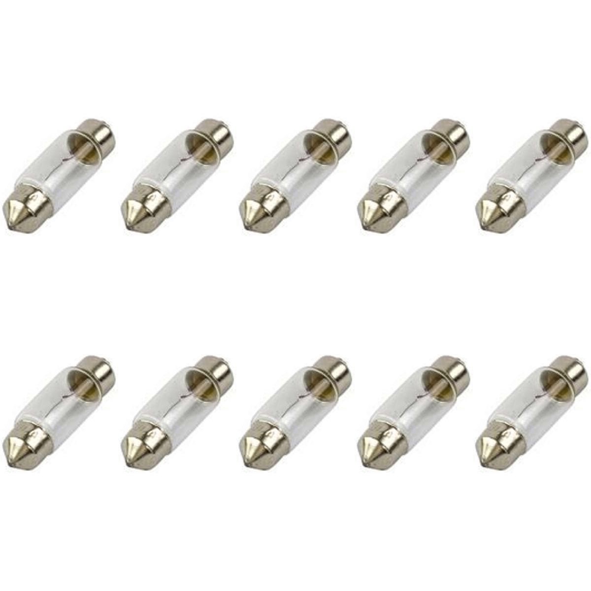 10 Lâmpadas Halógena Torpedo C5W 24V 5W Branca para Fiat 500 e Idea - Electric-Life - 28038