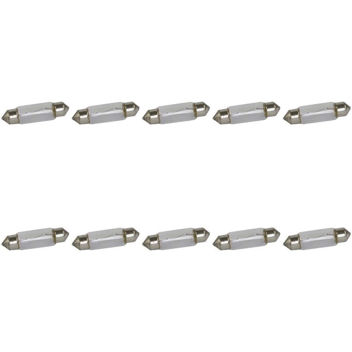 10 Lâmpadas Halógena Torpedo C5W 24V 5W Branca - Electric-Life - 28039