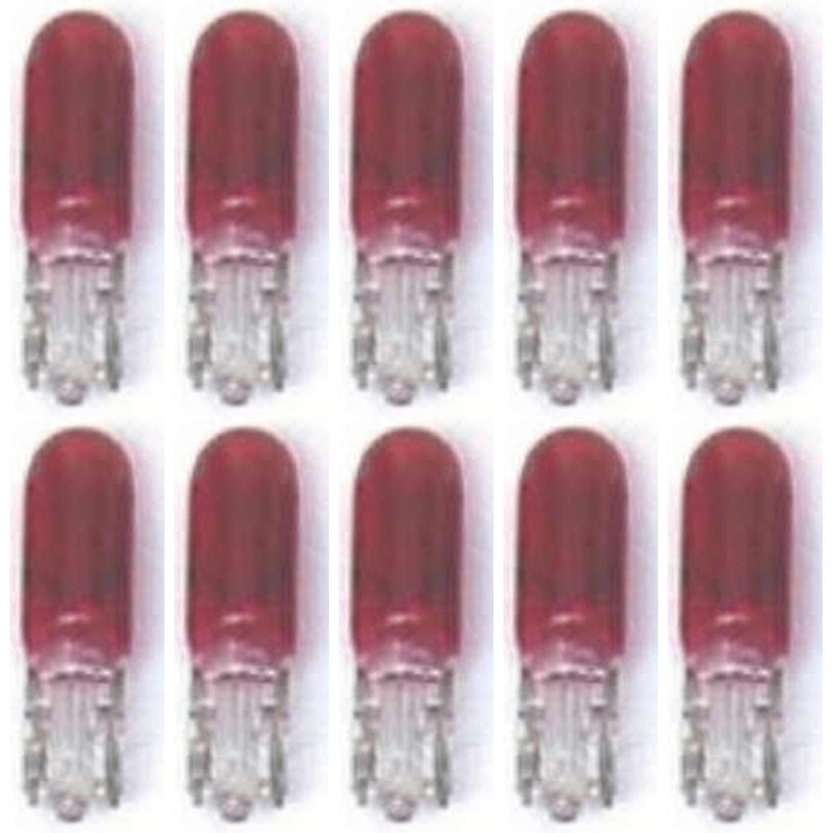 10 Lâmpadas Halógena W1.2W 12V Vermelho - Electric-Life - 28049