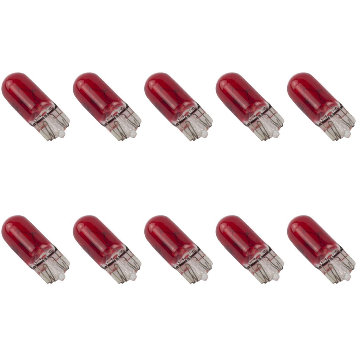 10 Lâmpadas Halógena W3W 12V Vermelho - Electric-Life - 28058