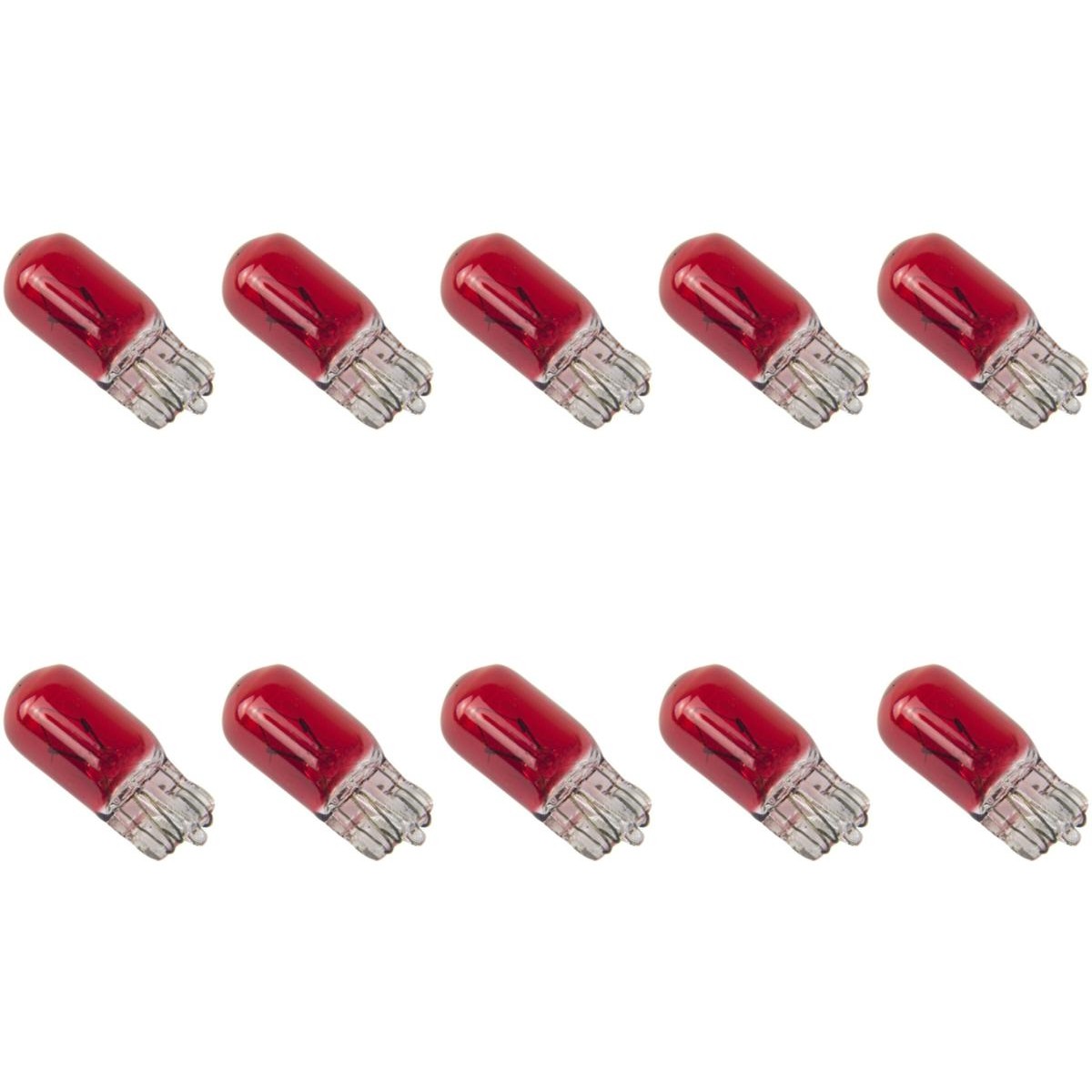 10 Lâmpadas Halógena W5W 12V Vermelho - Electric-Life - 28065