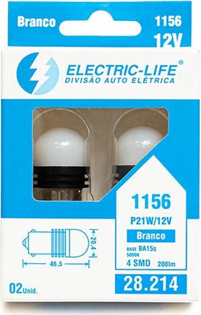 2 Lâmpada Led 1156 - Electric-Life - 28214