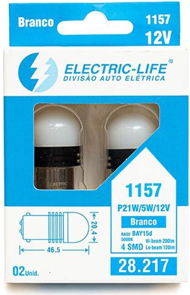 2 Lâmpada Led 1157 - Electric-Life - 28217
