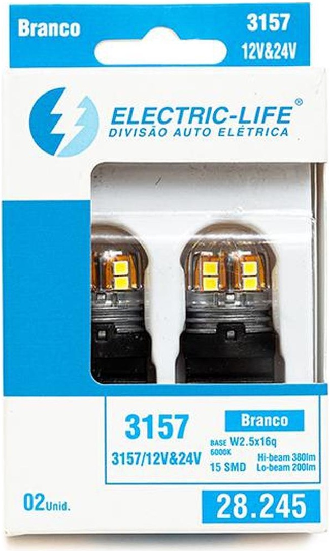 2 Lâmpada Led 3157 - Electric-Life - 28245
