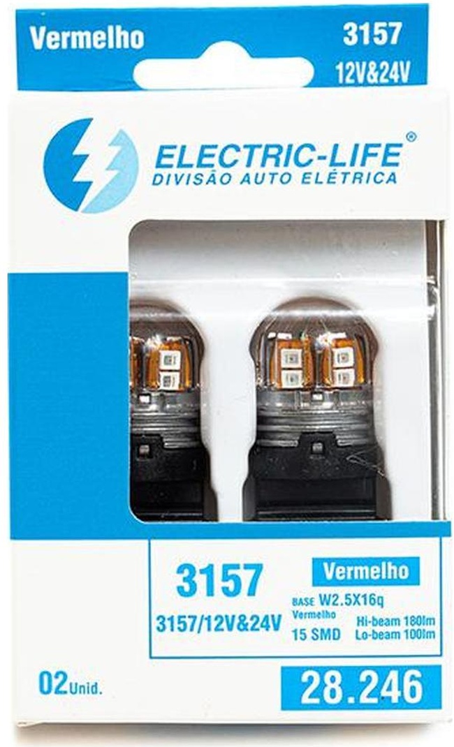 2 Lâmpada Led 3157 - Electric-Life - 28246