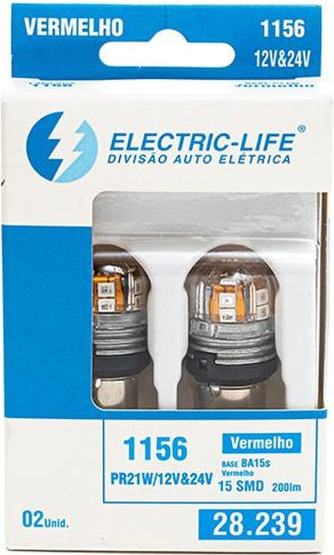 2 Lâmpada Led Ba15S - Electric-Life - 28239