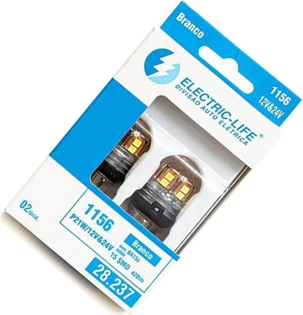 2 Lâmpada Led Ba15Sem - Electric-Life - 28237