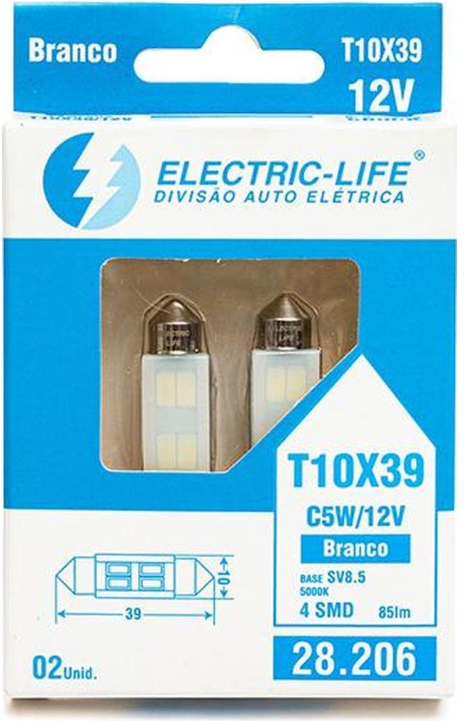 2 Lâmpada Led T10 - Electric-Life - 28206