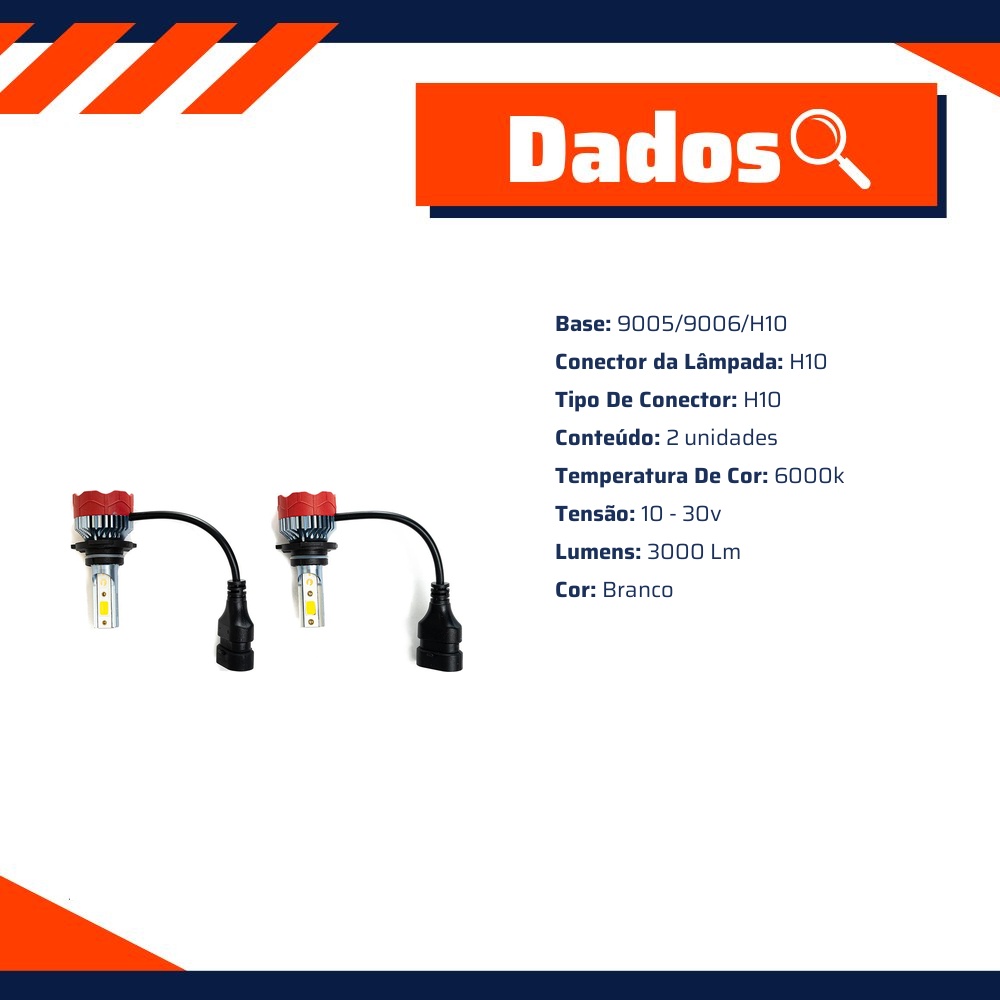 2 Lâmpada Super Led 9005/9006/H10 - Electric-Life - 27208