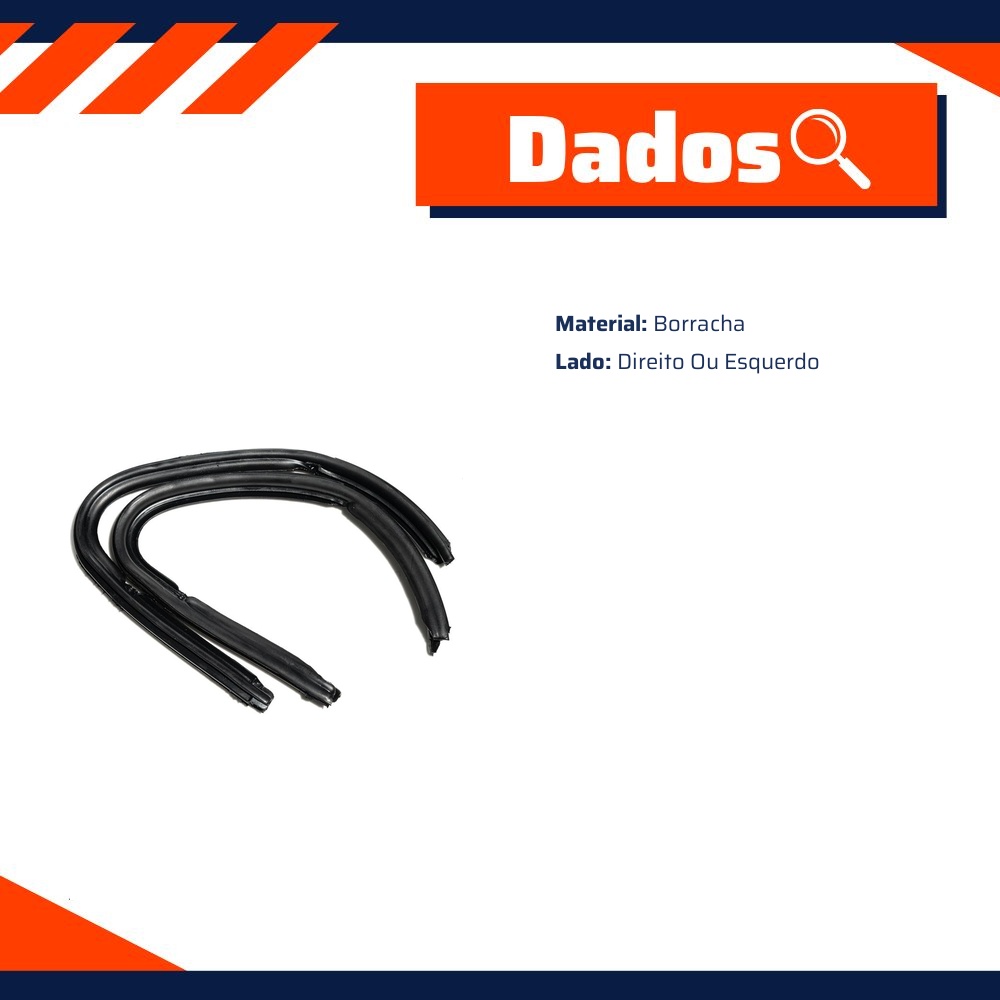 Par de Borrachas do Quebra-Vento para Volkswagen Fusca - Uniflex - 37486