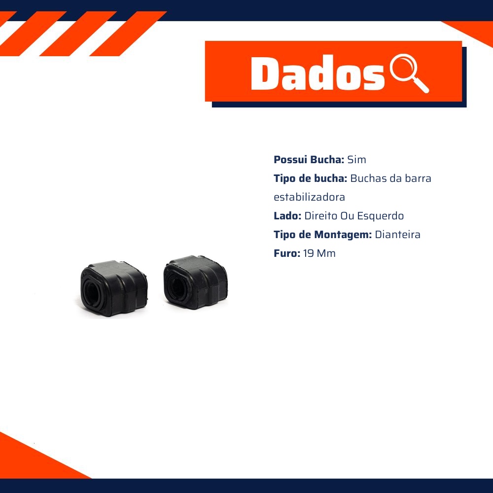Par de Buchas da Barra Estabilizadora para Peugeot 208 - Amortex - 34595
