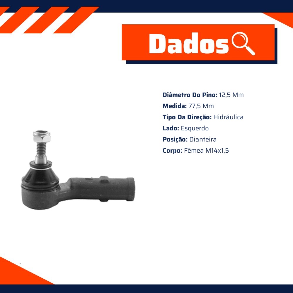 Terminal de Direção para Ford Fiesta e Ka - Amortex - 33019