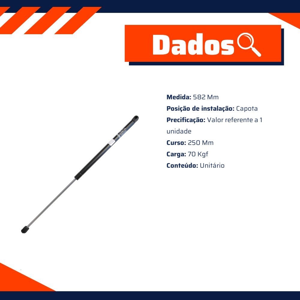 Amortecedor Mola a Gás da Capota - Amortex - 97004