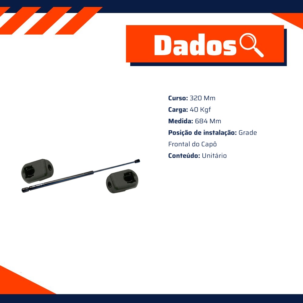 Amortecedor Mola a Gás da Grade Frontal do Capô - Amortex - 99444