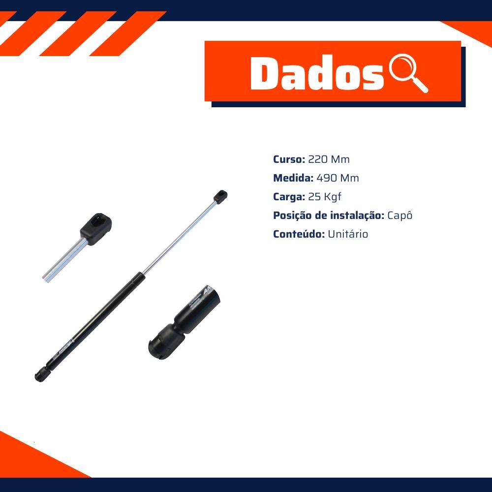 Amortecedor Mola a Gás do Capô - Amortex - 96256