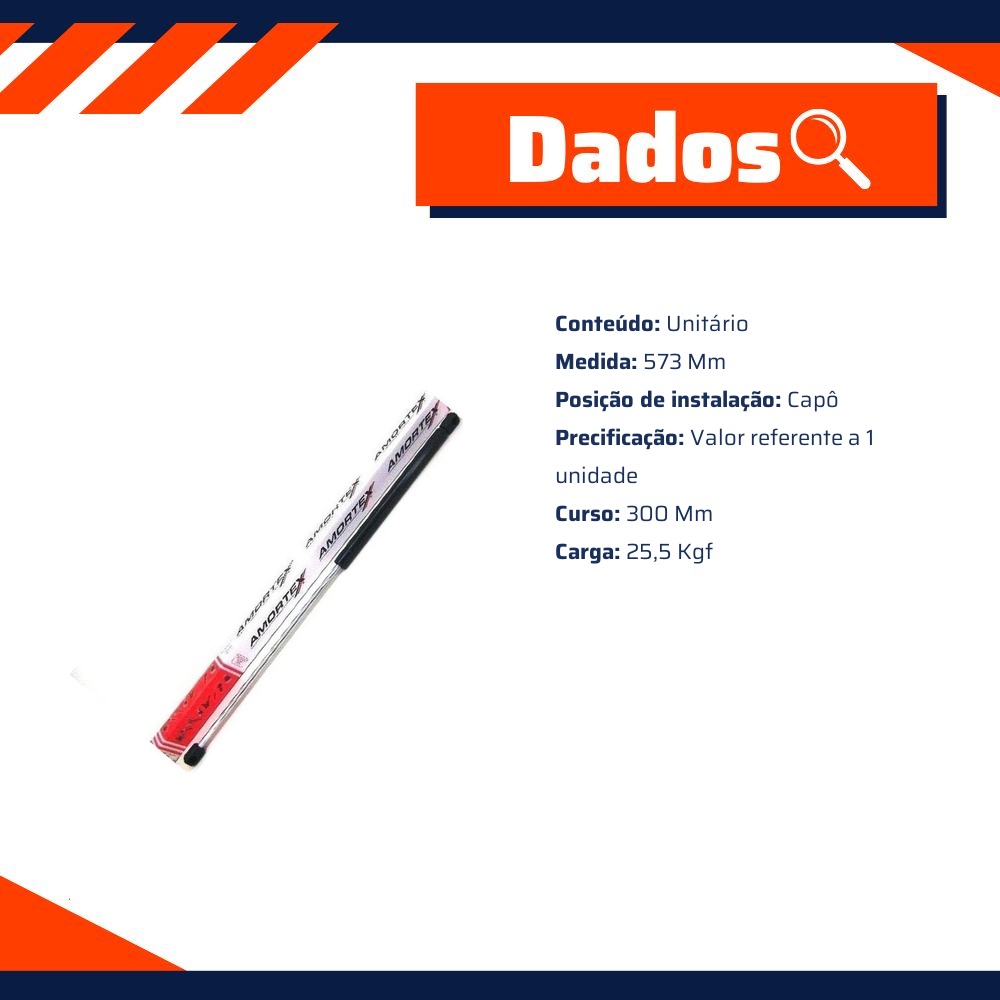 Amortecedor Mola a Gás do Capô para Chevrolet Blazer e S10 - Amortex - 96284