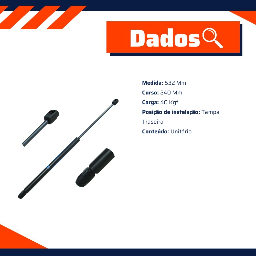Amortecedor Mola a Gás da Tampa Traseira para Ford Escort SW - Amortex - 96521