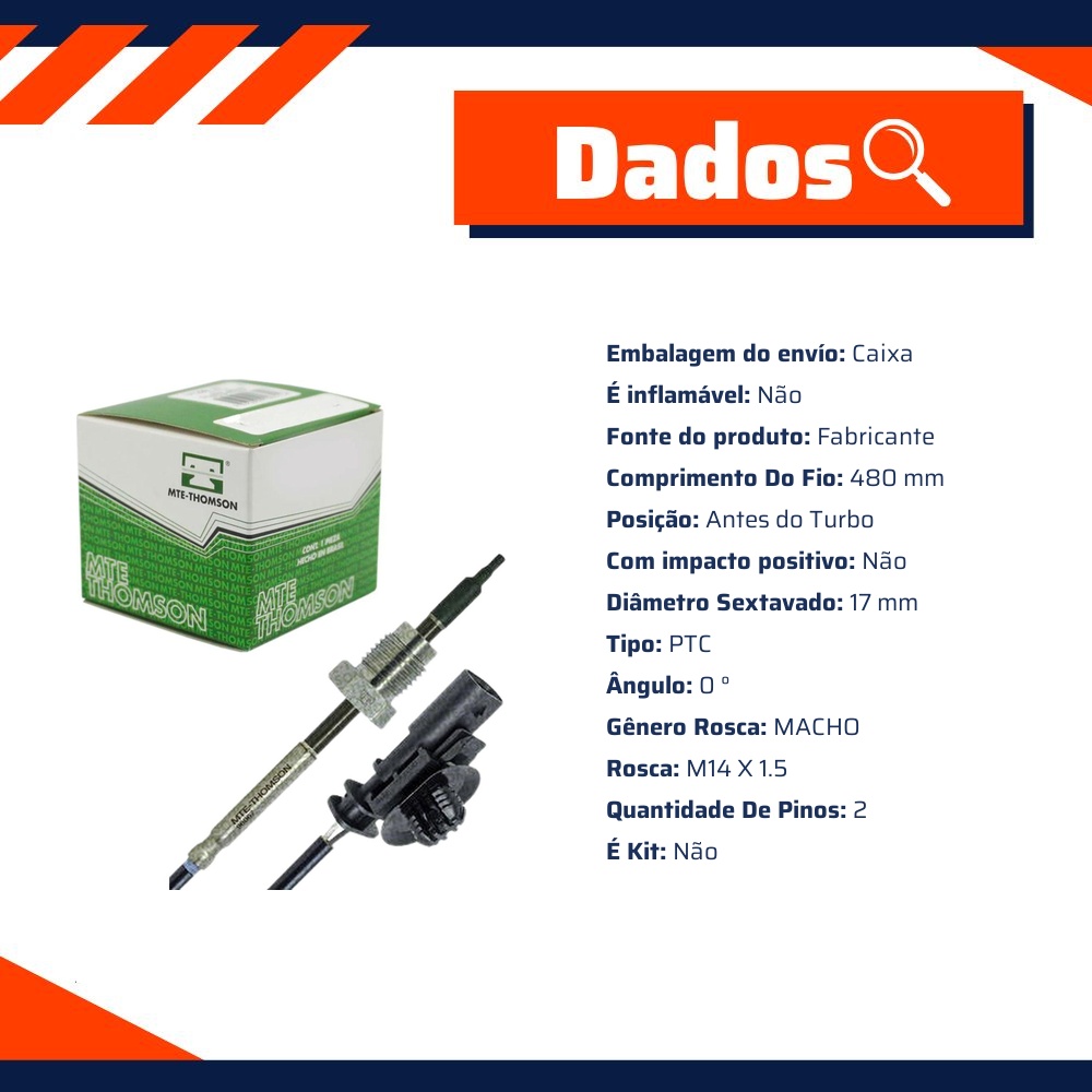 Sensor de Temperatura dos Gases do Escapamento - EGTS - MTE - 96067