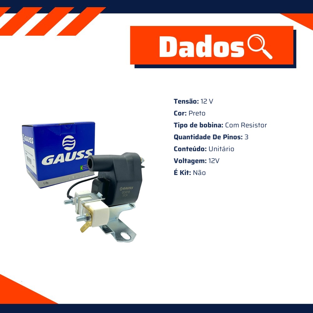 Bobina de Ignição - Gauss - GC4018