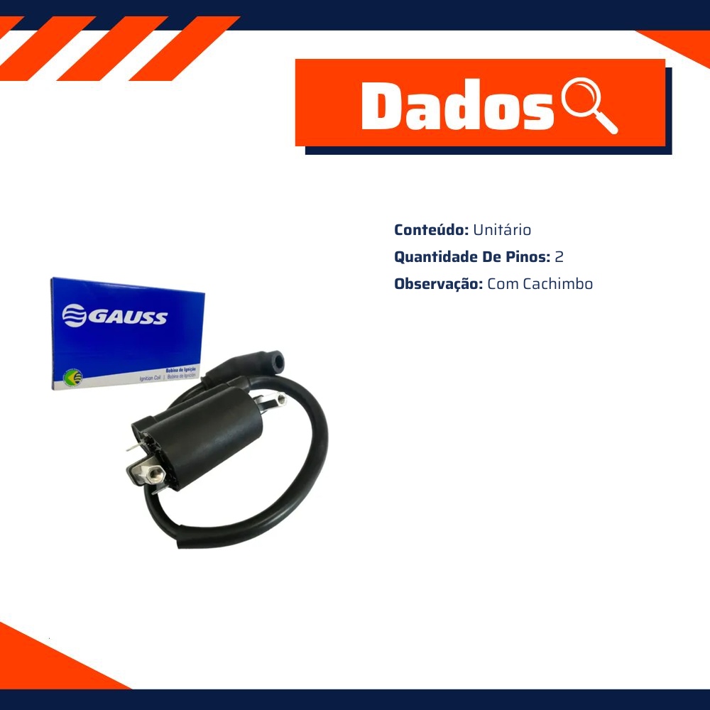 Bobina de Ignição para Suzuki Intruder 250 - Gauss - GM12035